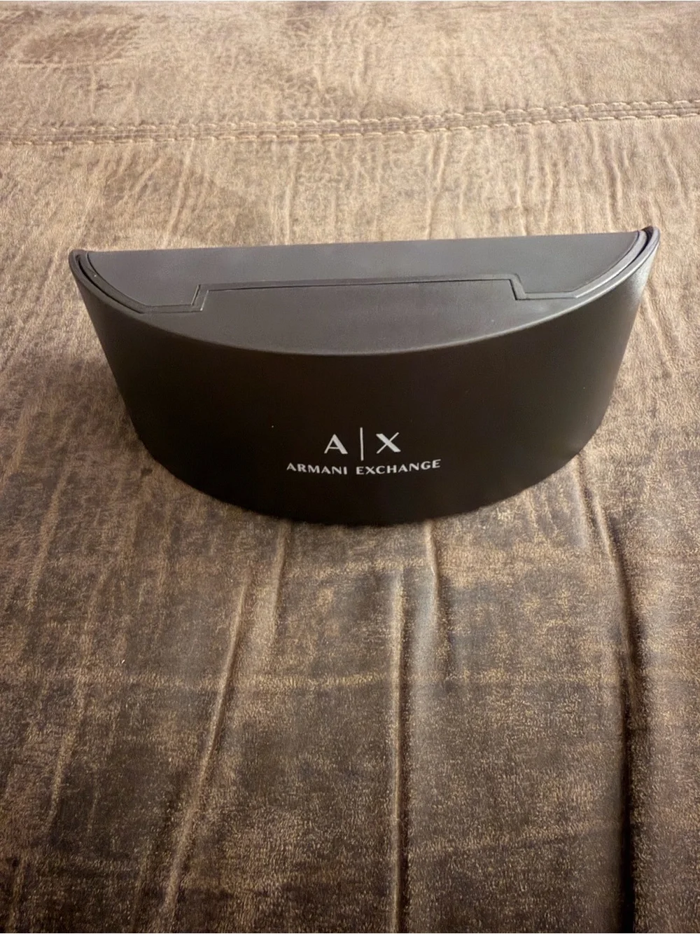 Armani Exchange Black Cat-Eye Sunglasses with Red Logo Accent
